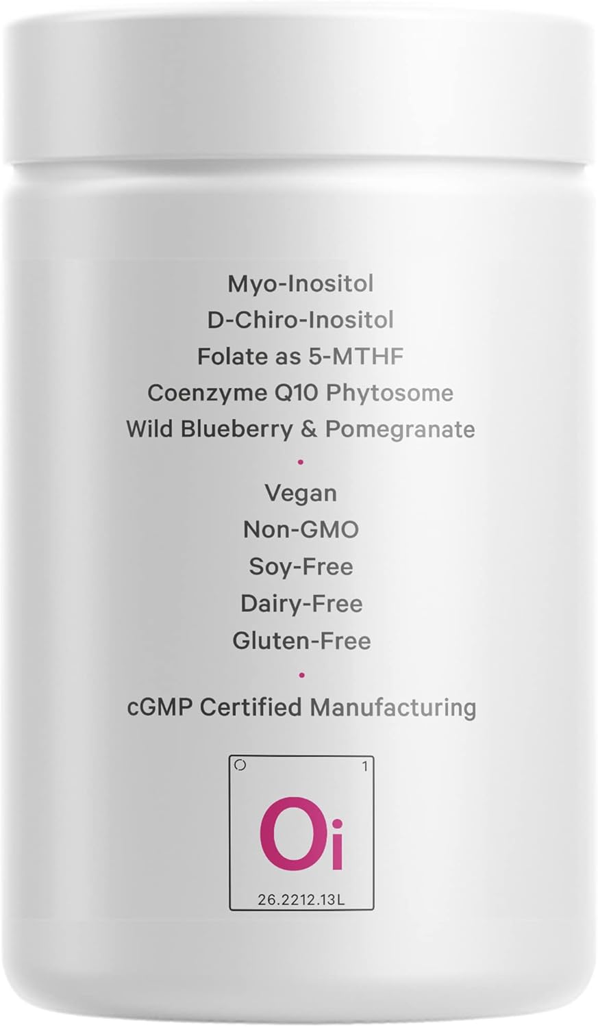 Liposomal Ovarian Inositol+ Supplement with Myo-Inositol, D-Chiro-Inositol, Folate, CoQ10, Pomegranate, Wild Blueberry - 120 Capsules
