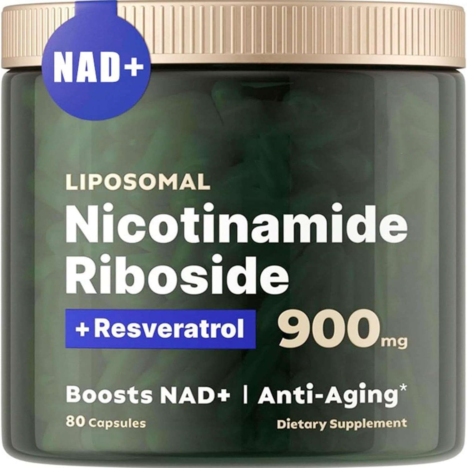 Liposomal Renyqatt NAD+ Supplement for Anti-Aging, Energy, Focus - 80 Capsules