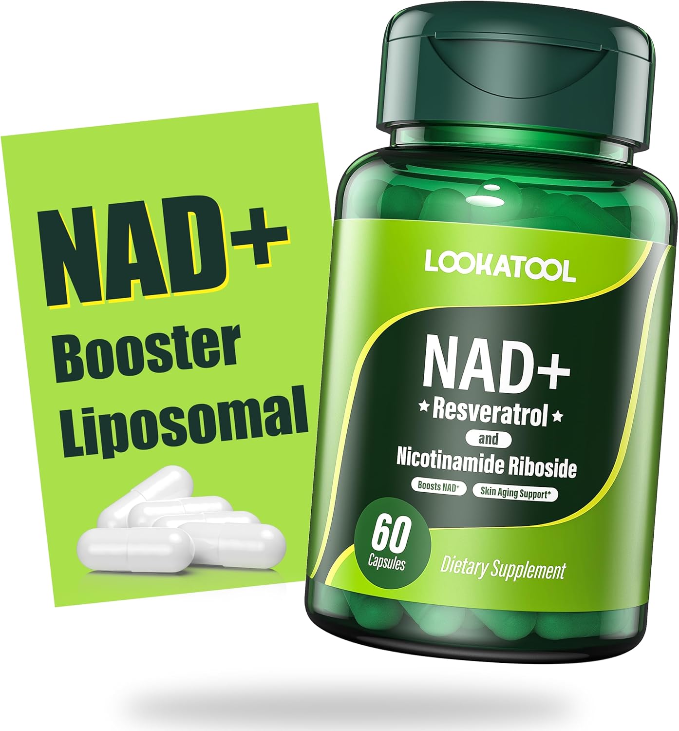 Liposomal Resveratrol NAD+ Supplement - 60 Capsules by Lookatool