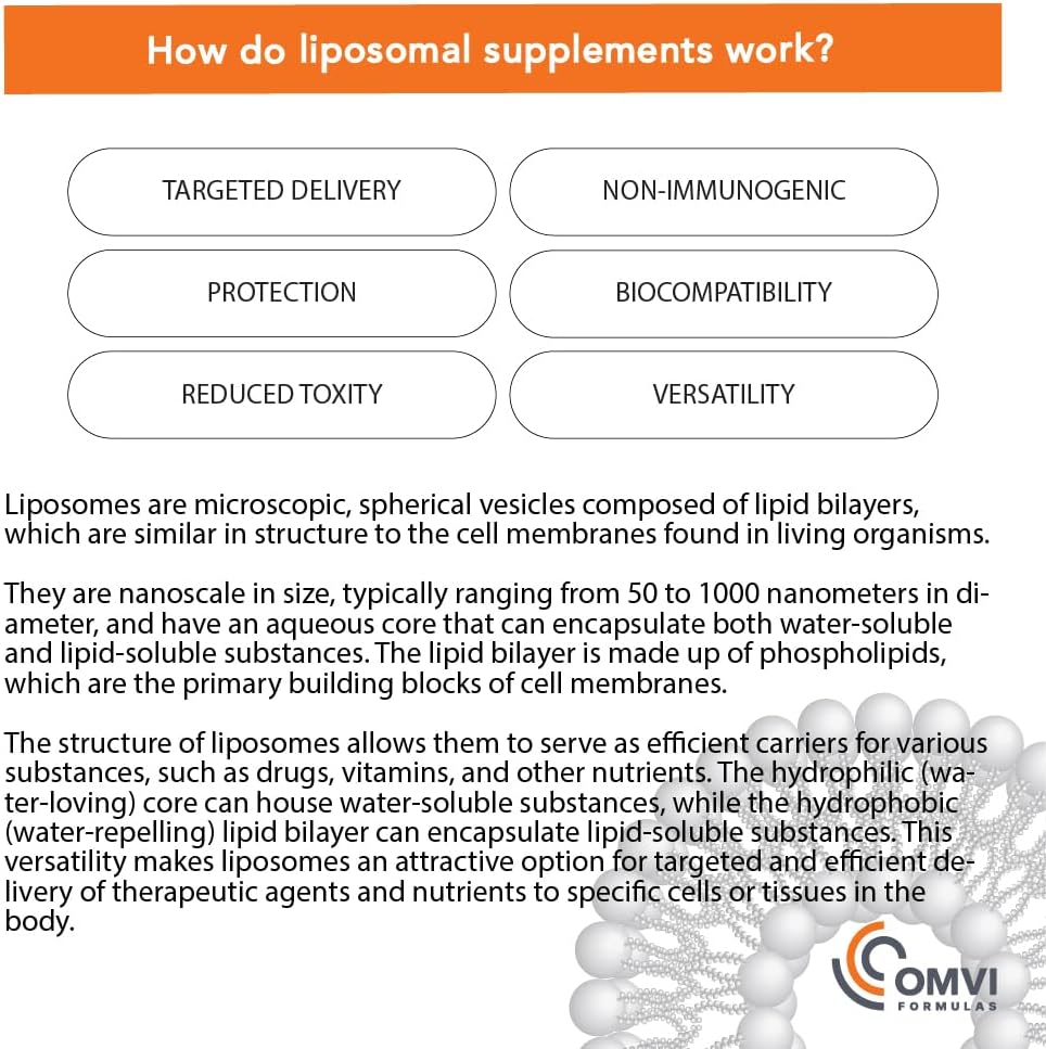 Liposomal Vitamin C 1,000mg Capsules - High Absorption Antioxidant Supplement for Immune System & Collagen Booster - Vegan, Gluten Free - Made in USA