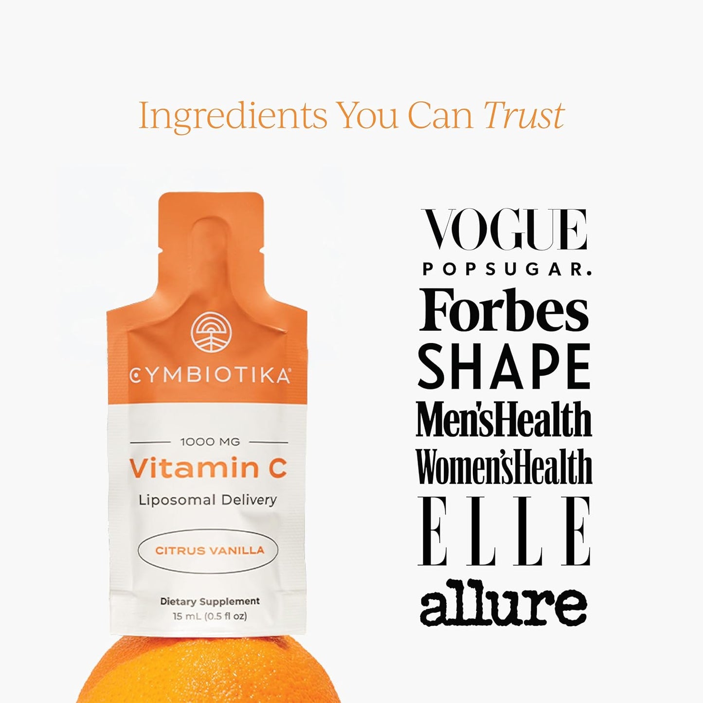 Liposomal Vitamin C Packets for Immune Support & Healthy Aging, Citrus Vanilla Flavor, 60 Servings - 2 Pack