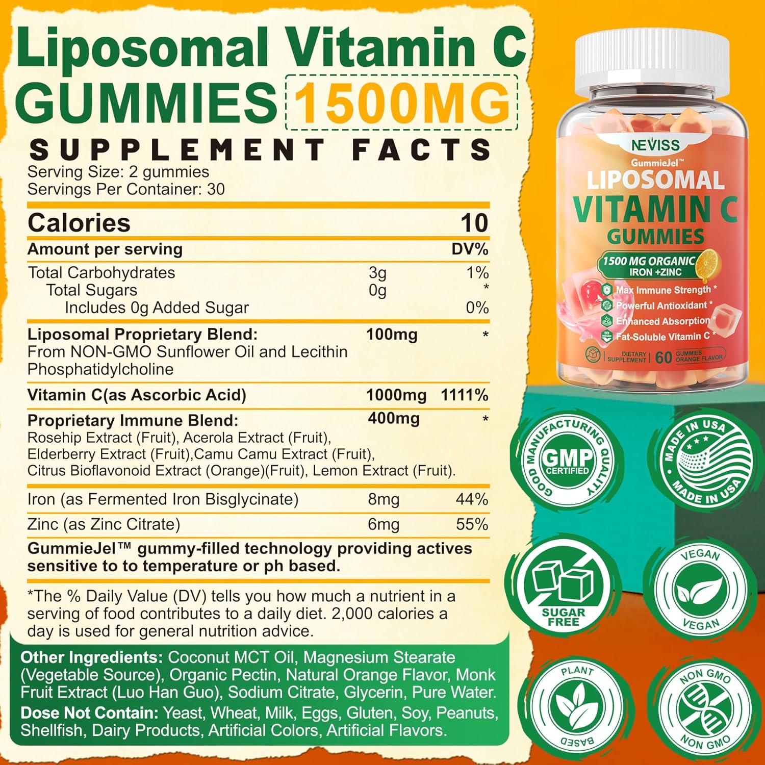 Liposomal Vitamin C with NEVISS Vitamin D3 for Enhanced Absorption and Immune Support