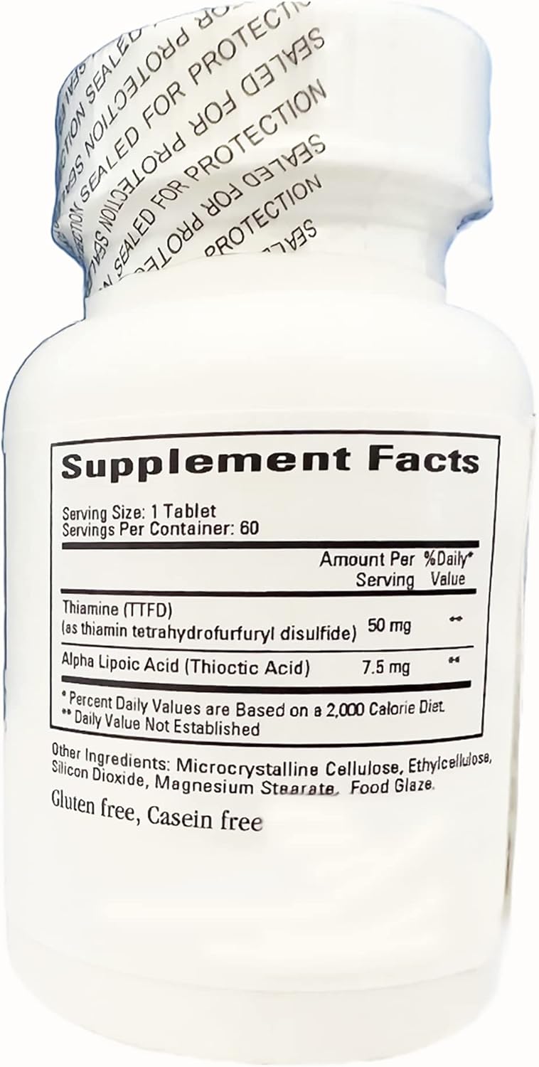 Lipothiamine B Supplement with Alpha Lipoic Acid - 120 Tablets for Cardiovascular Health
