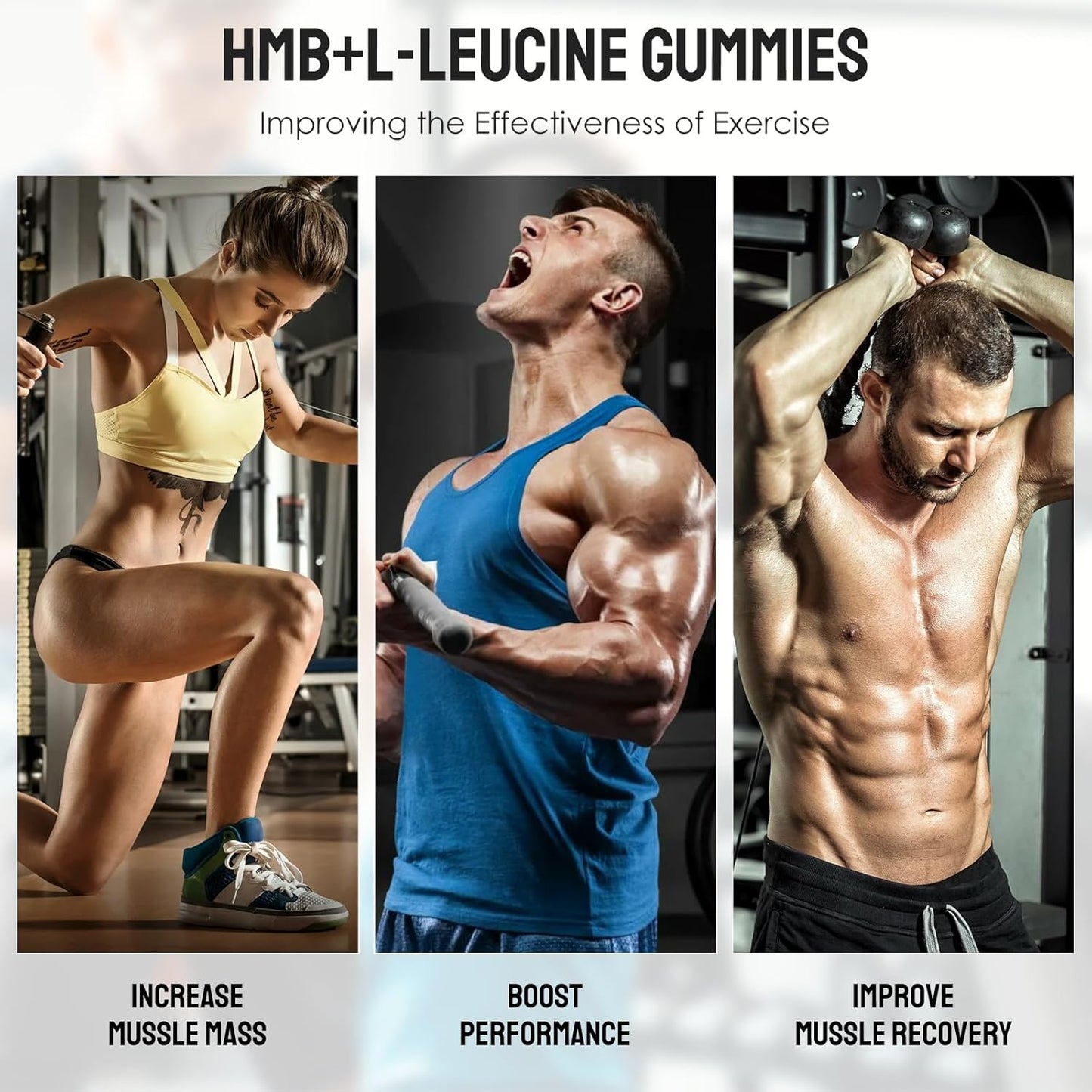Liqherb HMB L-Leucine Gummies 3000mg for Muscle Recovery & Endurance - Non GMO, Vegan, Gluten-Free - 120 Count