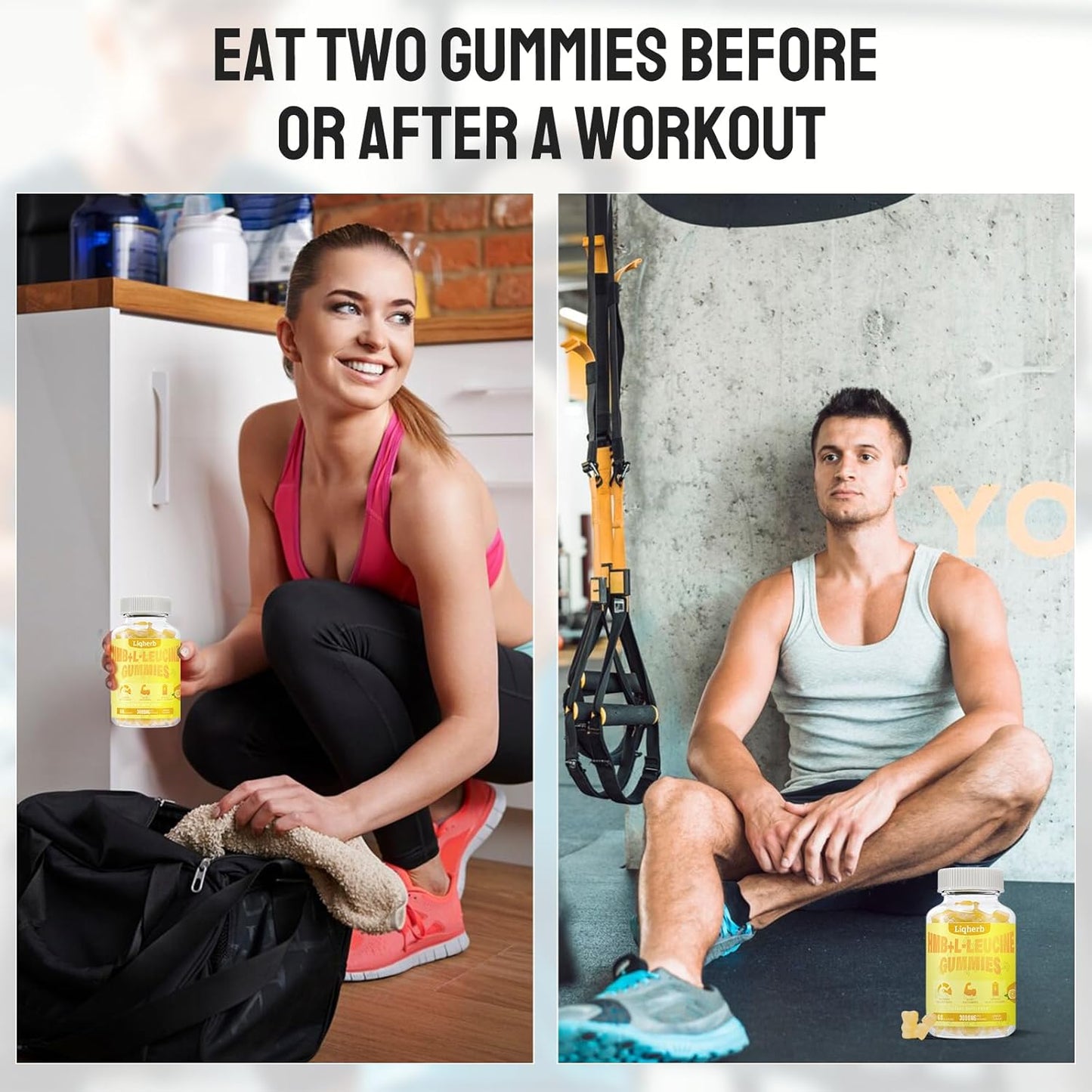 Liqherb HMB L-Leucine Gummies 3000mg for Muscle Recovery & Endurance - Non GMO, Vegan, Gluten-Free - 120 Count