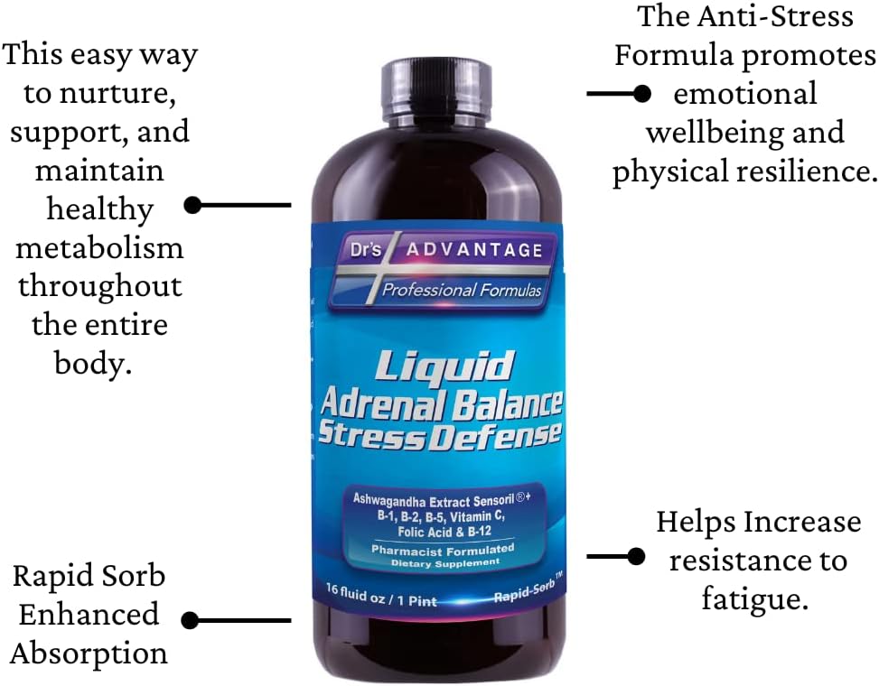 Liquid Adrenal Balance & Stress Defense by Drs Advantage - Health and Beauty