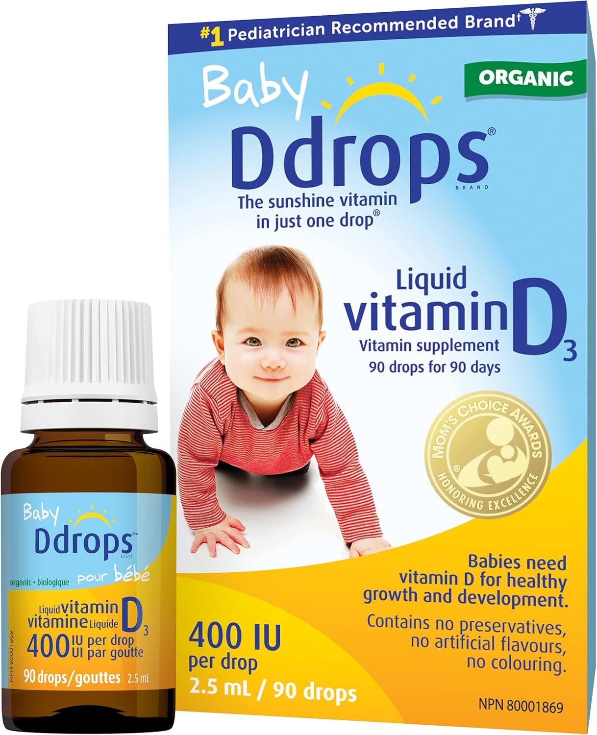 Liquid Baby Vitamin D Drops - 90 Drops - Easy-to-Use Supplement for Babies