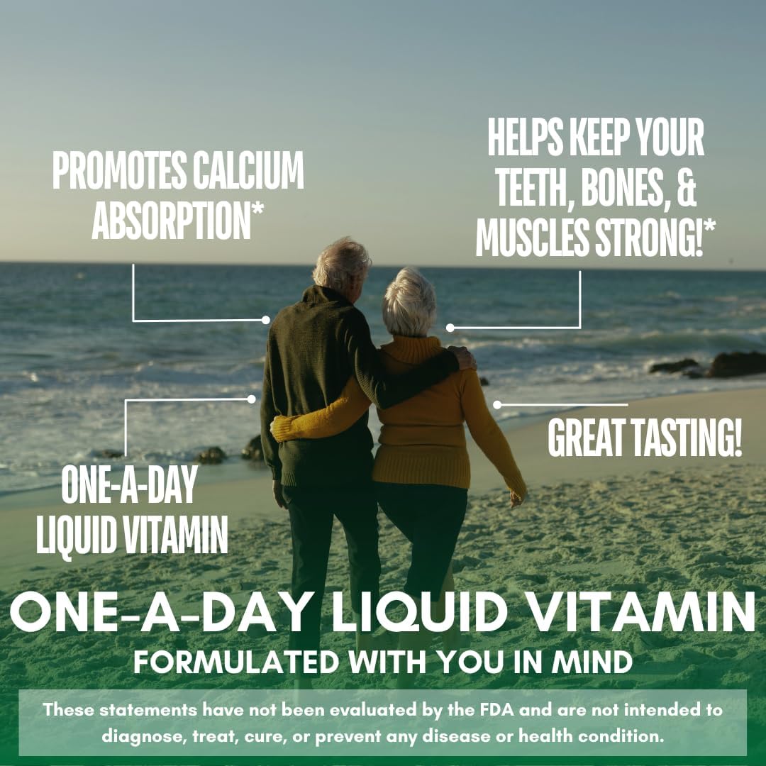 Liquid Calcium & Magnesium Supplement - Natural Formula for Strong Bones - Liquid Vitamins with Calcium - 16oz, 32 Servings