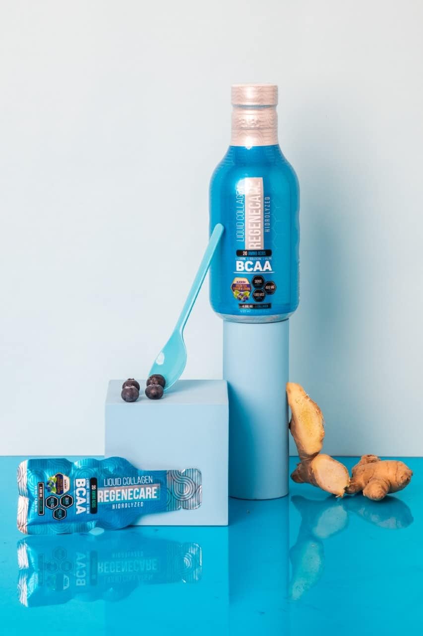 Liquid Collagen Peptides Supplement for Hair, Skin, Nails, Joints, Bones, and Health - 630ml (21.30 fl oz) - BCAA Sport Formula - Women & Men