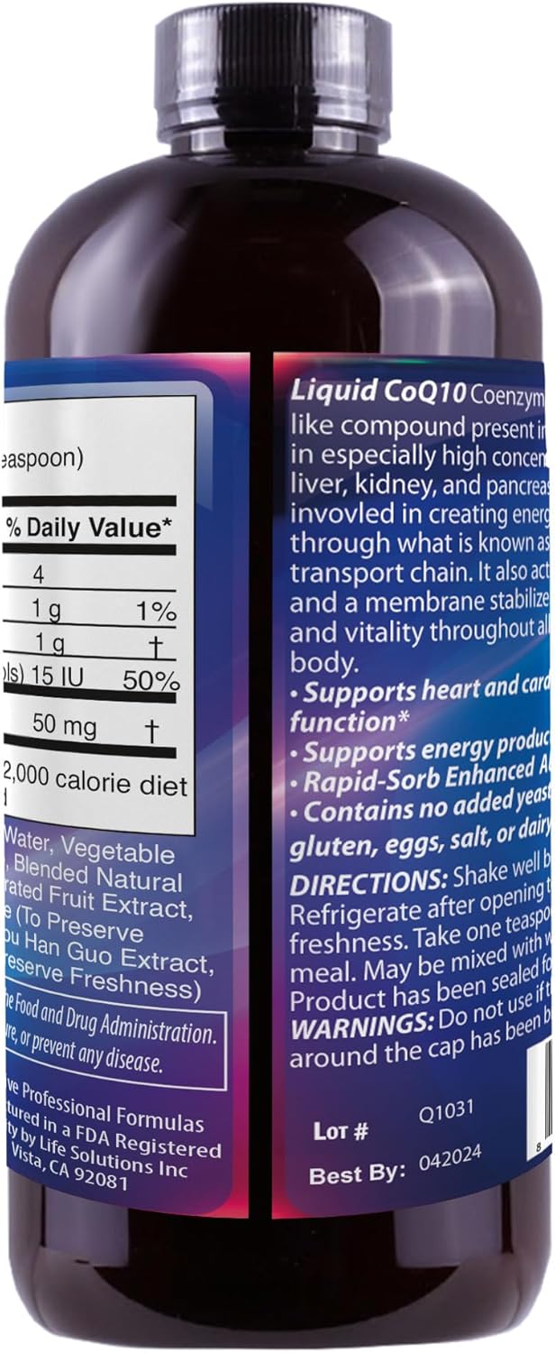 Liquid CoQ10 Supplement - 4oz Bottle by Dr's Advantage for Health and Beauty