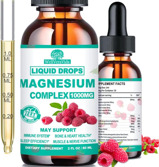 Liquid Cortisol Reducer Drops with Magnesium, Vitamin D3, Ashwagandha, St Johns Wort, Lemon Balm - Promotes Hormone Balance, Relaxation, Women's Health