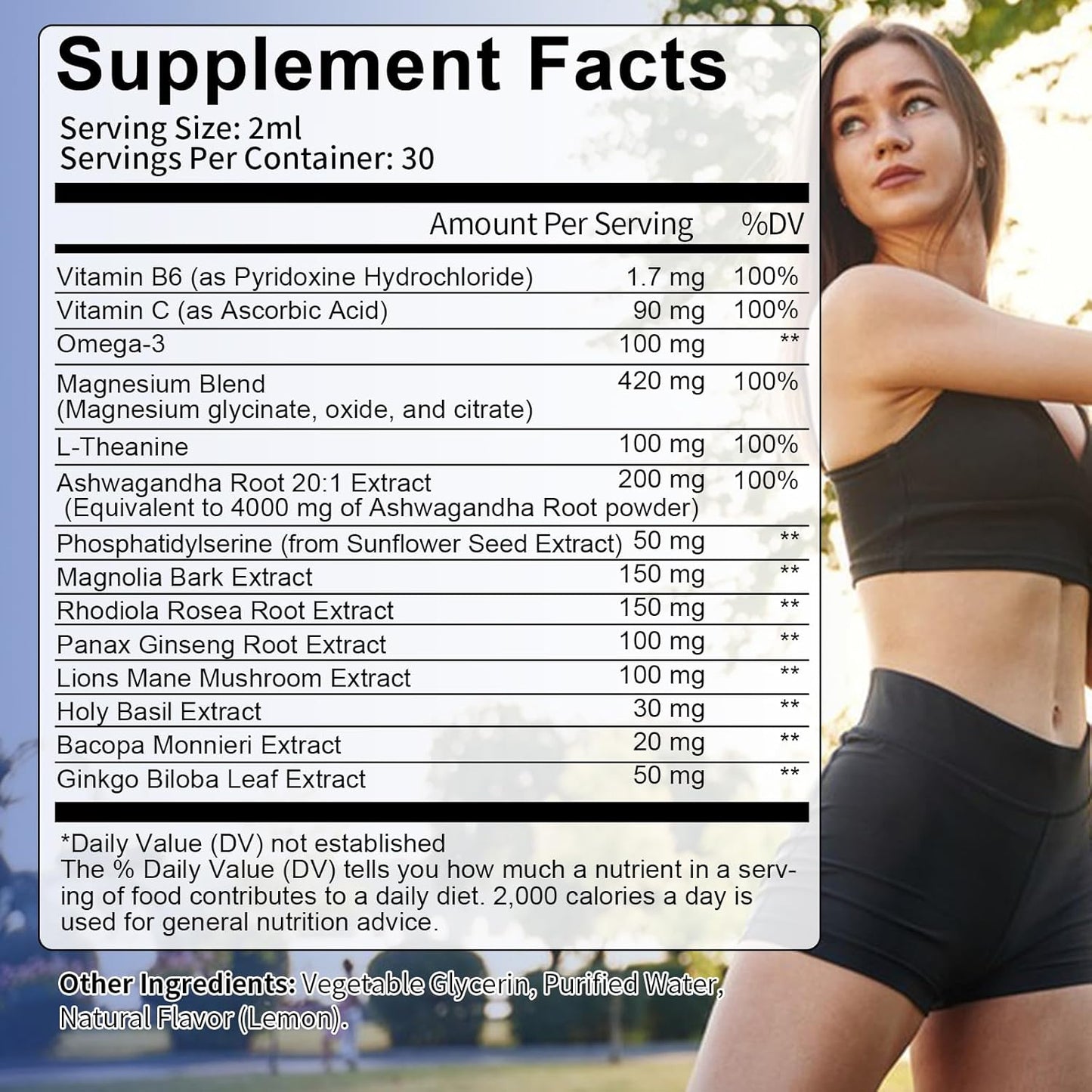 Liquid Drops Hormone Balance Supplement for Women & Men with Magnesium, Ashwagandha, Rhodiola Rosea - Supports Mood, Focus, Sleep - 2 FL.OZ