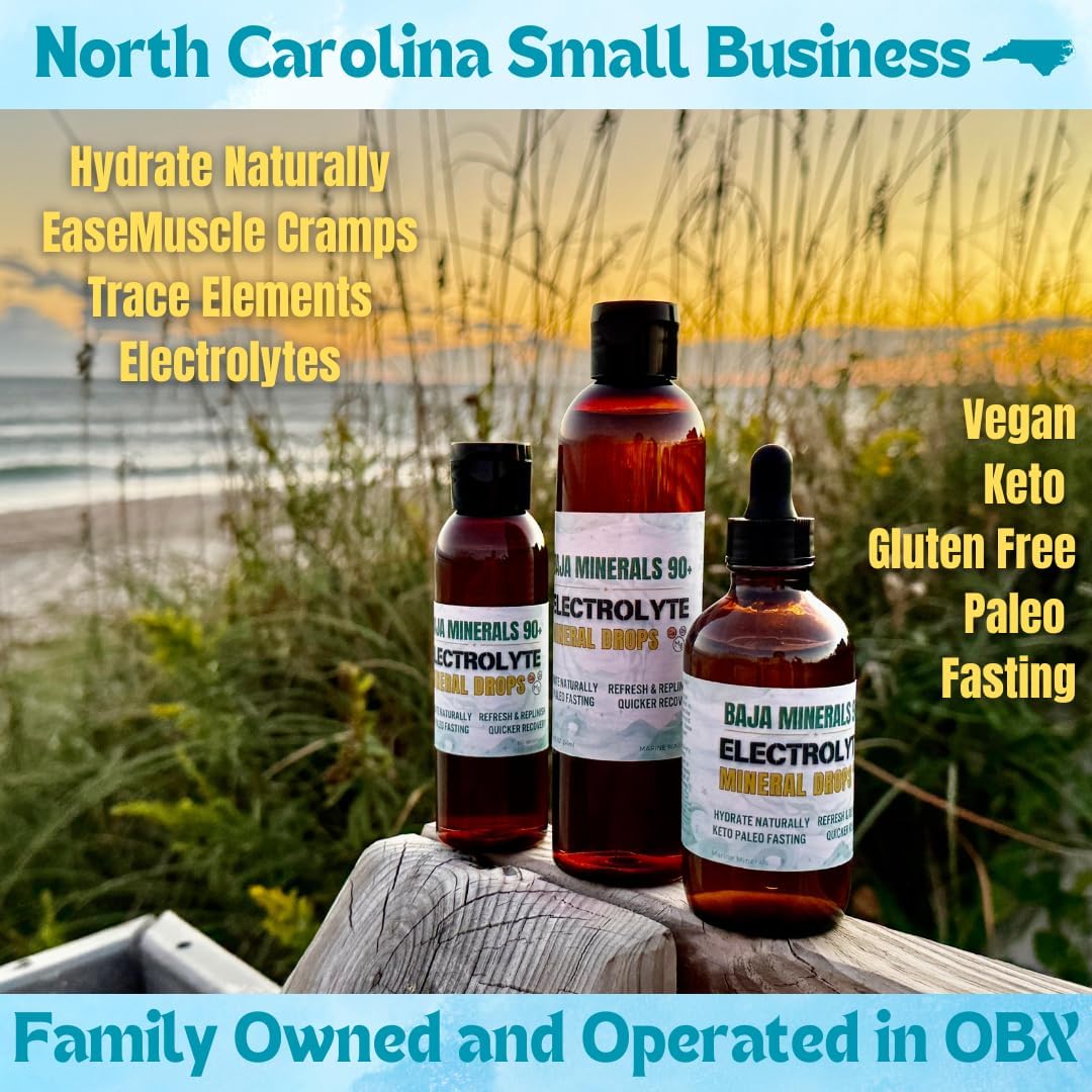 Liquid Electrolyte Drops with 82 Minerals for Hydration and Fasting Support - 4 oz Bottle, Keto Paleo Organic Formula