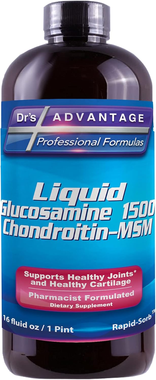 Liquid Glucosamine 1500 with Chondroitin and MSM by Dr's Advantage - 16oz Brown Bottle