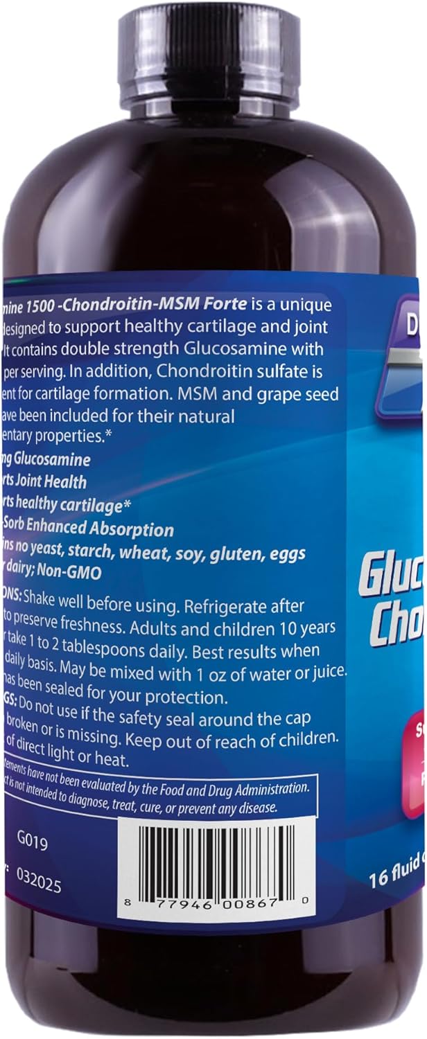 Liquid Glucosamine 1500 with Chondroitin and MSM by Dr's Advantage - 16oz Brown Bottle