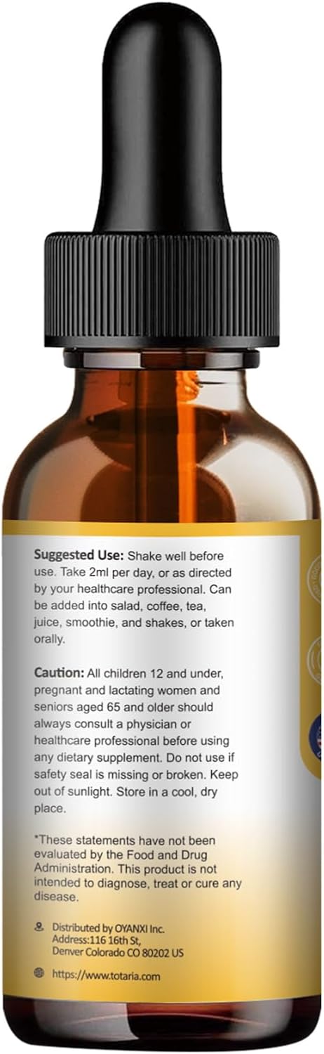 Liquid Glucosamine Chondroitin MSM Drops with Turmeric, Quercetin, Bromelain - Joint Health Support Vegan Supplement - FSA HSA Eligible