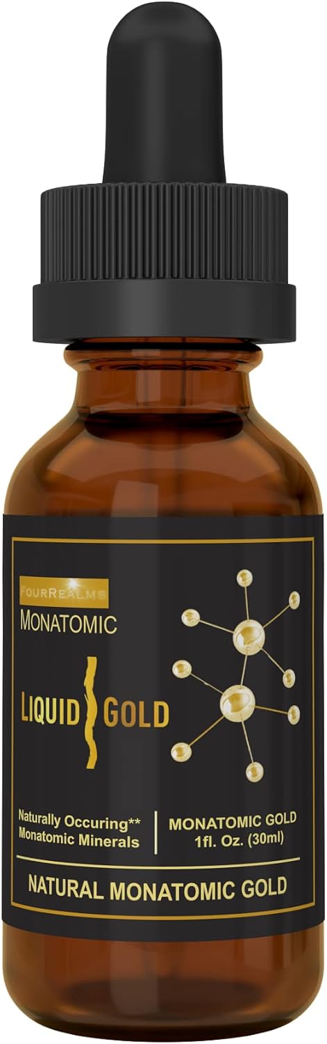 Liquid Gold ORMUS Monoatomic White Powder Gold Trace Mineral Solution 1 oz - Pure 24k Gold M-State Minerals