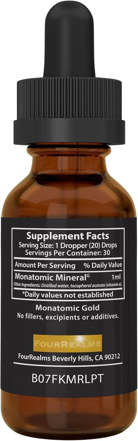 Liquid Gold ORMUS Monoatomic White Powder Gold Trace Mineral Solution 1 oz - Pure 24k Gold M-State Minerals