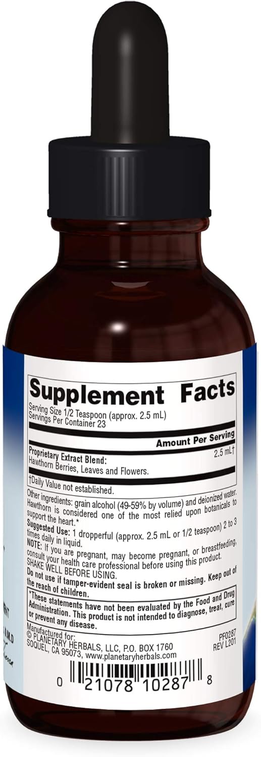 Liquid Hawthorn Extract Supplement - 2 fl oz - Planetary Herbals Full Spectrum Formula
