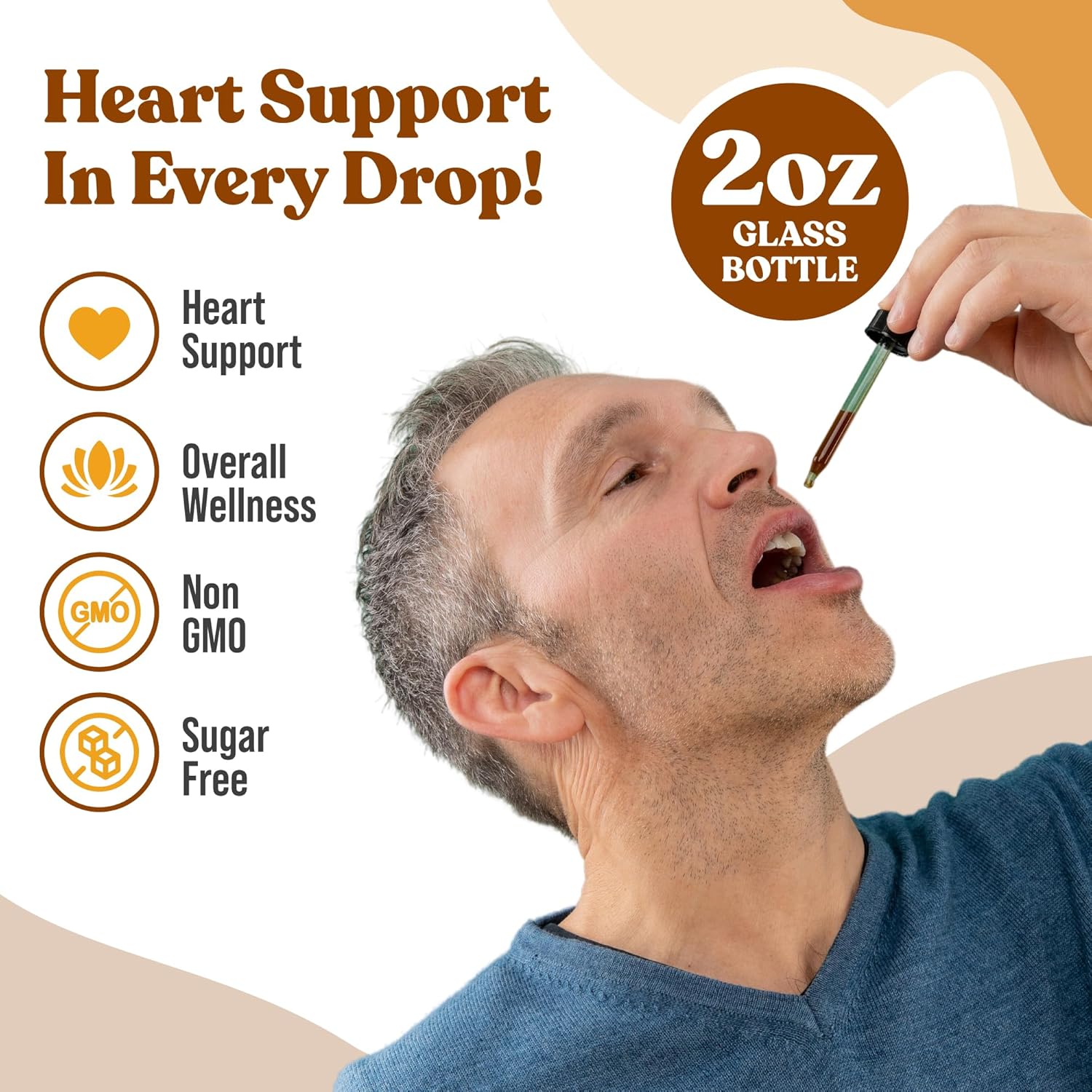 Liquid Heart Support Supplement with Hawthorne, Hibiscus, Arjuna, and Olive Leaf for Better Absorption