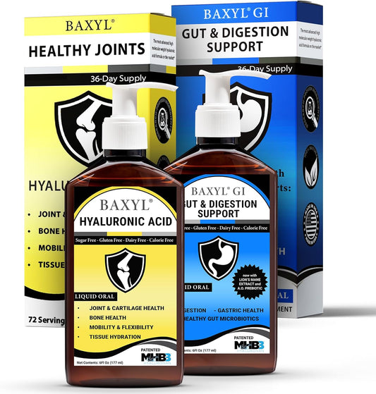 Liquid Hyaluronic Acid Joint Relief + Digestive Aid Bundle with MHB3Hyaluronan & Amaferm