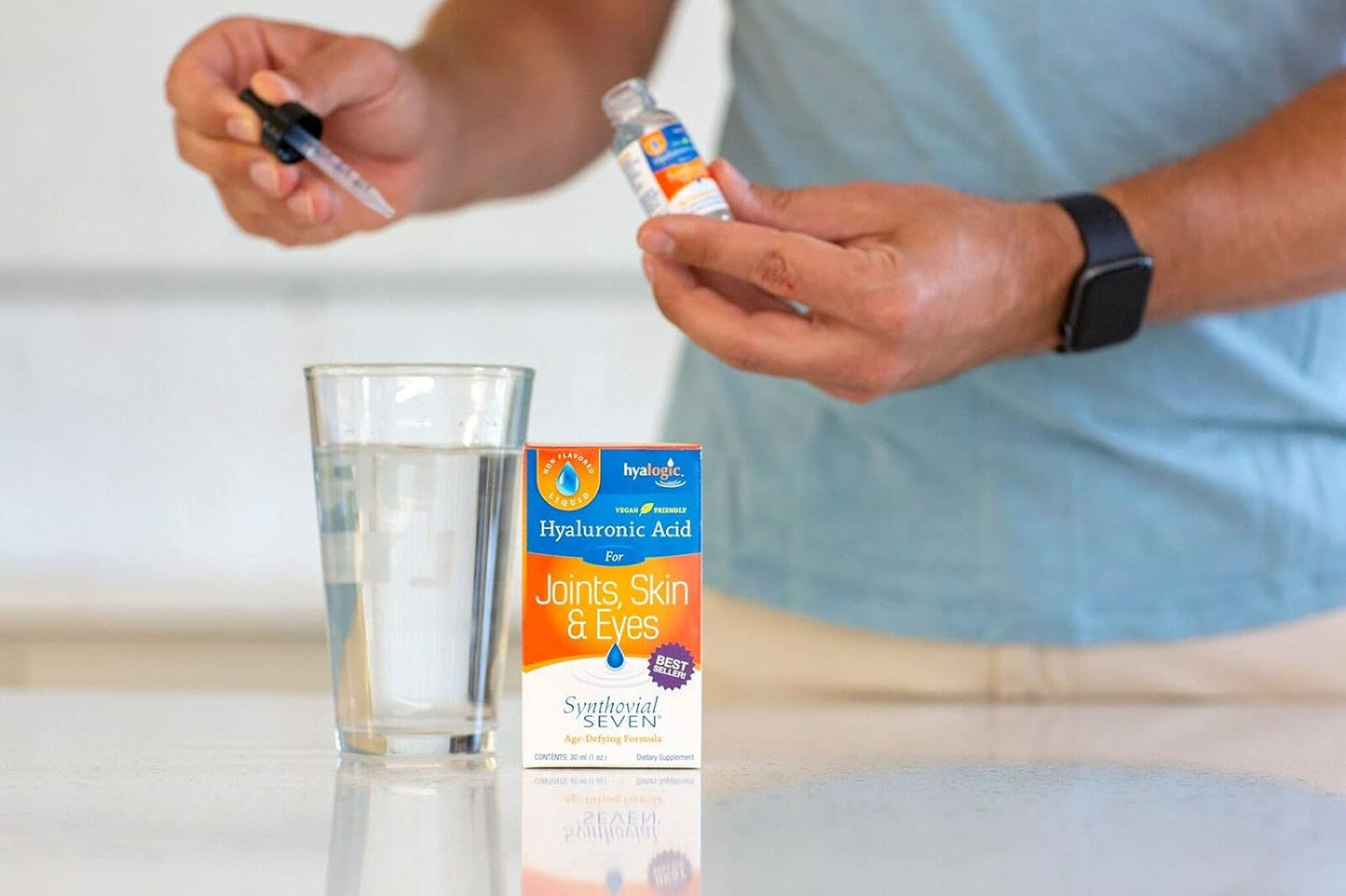 Liquid Hyaluronic Acid Supplement for Skin, Joints, Eyes, and Lips - Vegan & Gluten Free - 1oz Bottle