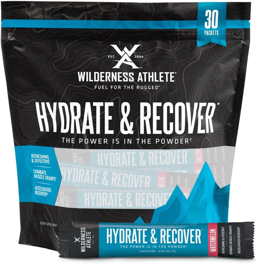 Liquid Hydration Packets with BCAAs for Faster Recovery - 30 Single Serving Electrolyte Drink Mix Packets - Watermelon Flavor