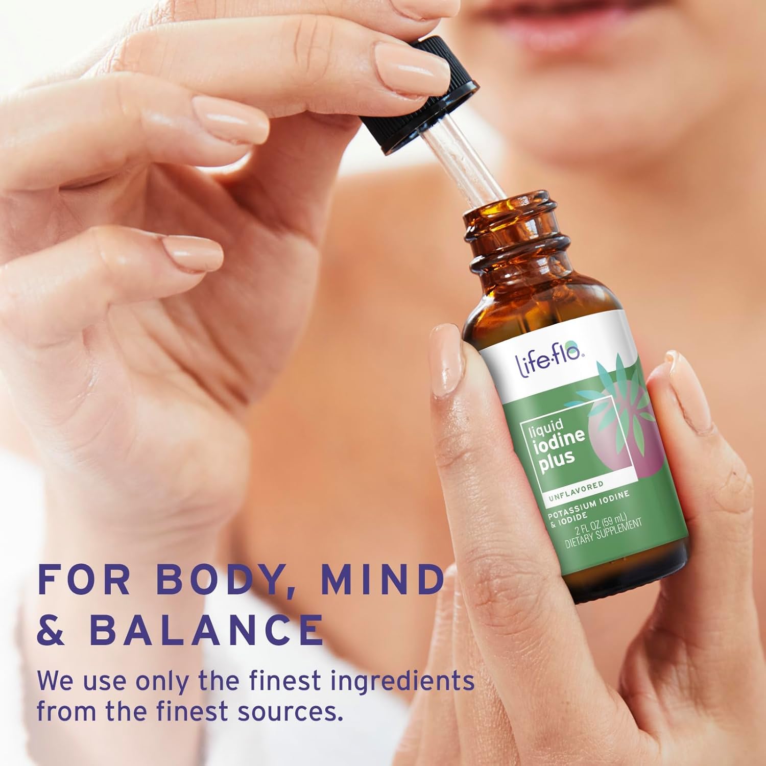 Liquid Iodine Plus 150 mcg - Thyroid Support & Energy Booster - Unflavored Drops - 450 Servings - 2 fl oz