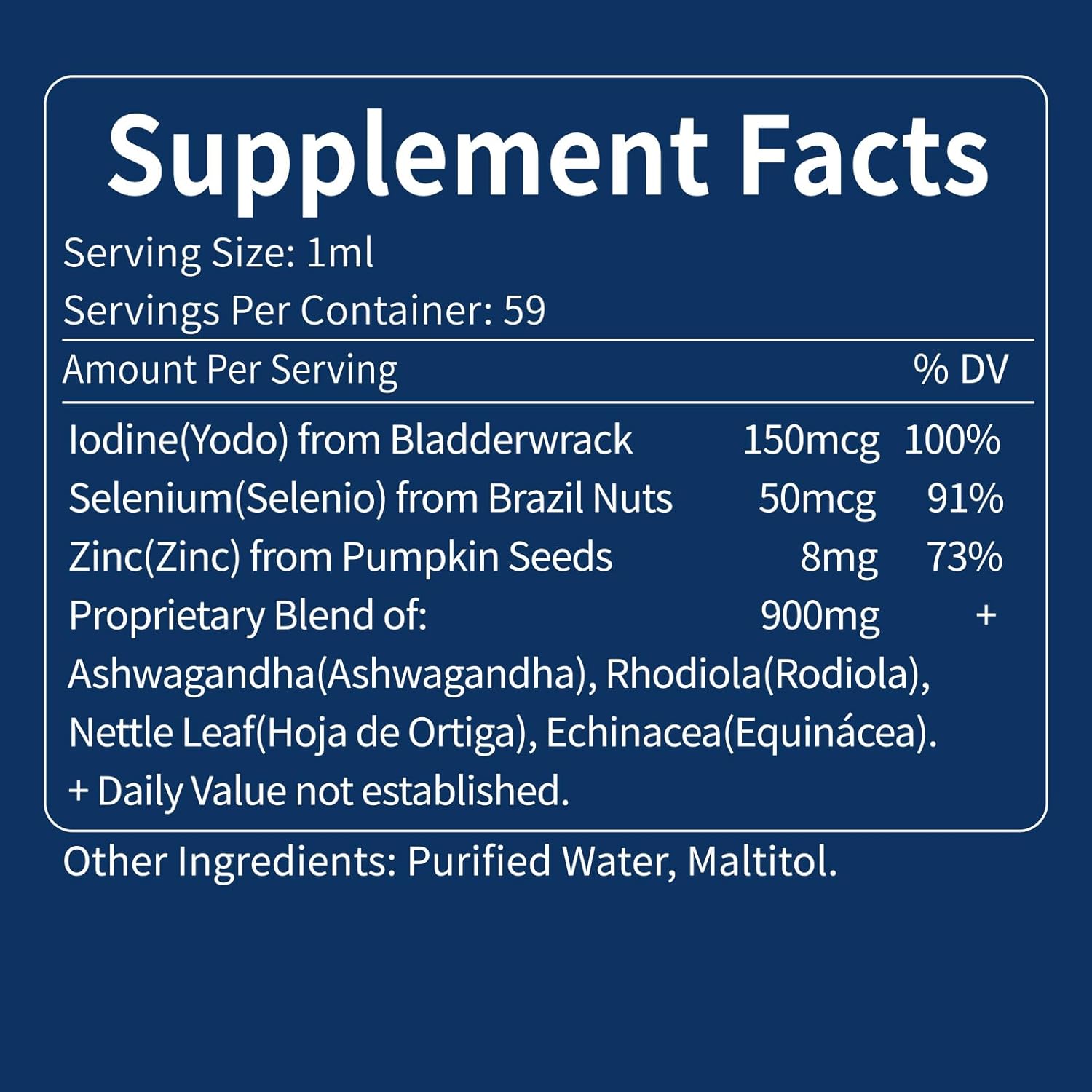 Liquid Iodine Supplement with Selenium for Thyroid Support - Includes Ashwagandha & Rhodiola Extract - 2 oz Tincture