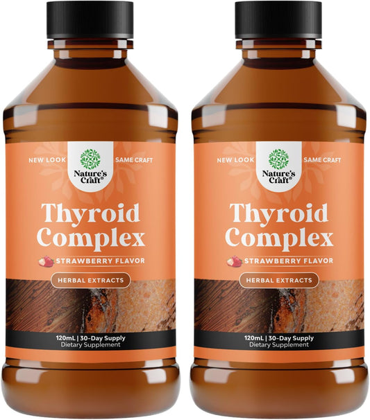 Liquid Iodine Thyroid Support Supplement with Myo-Inositol and Selenium - Vegan Formula for Enhanced Energy and Focus - 2 Pack