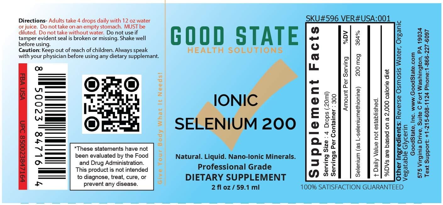 Liquid Ionic Selenium 200 - High Absorption Trace Mineral Supplement, 2 fl oz - Supports Immune System and Thyroid Health