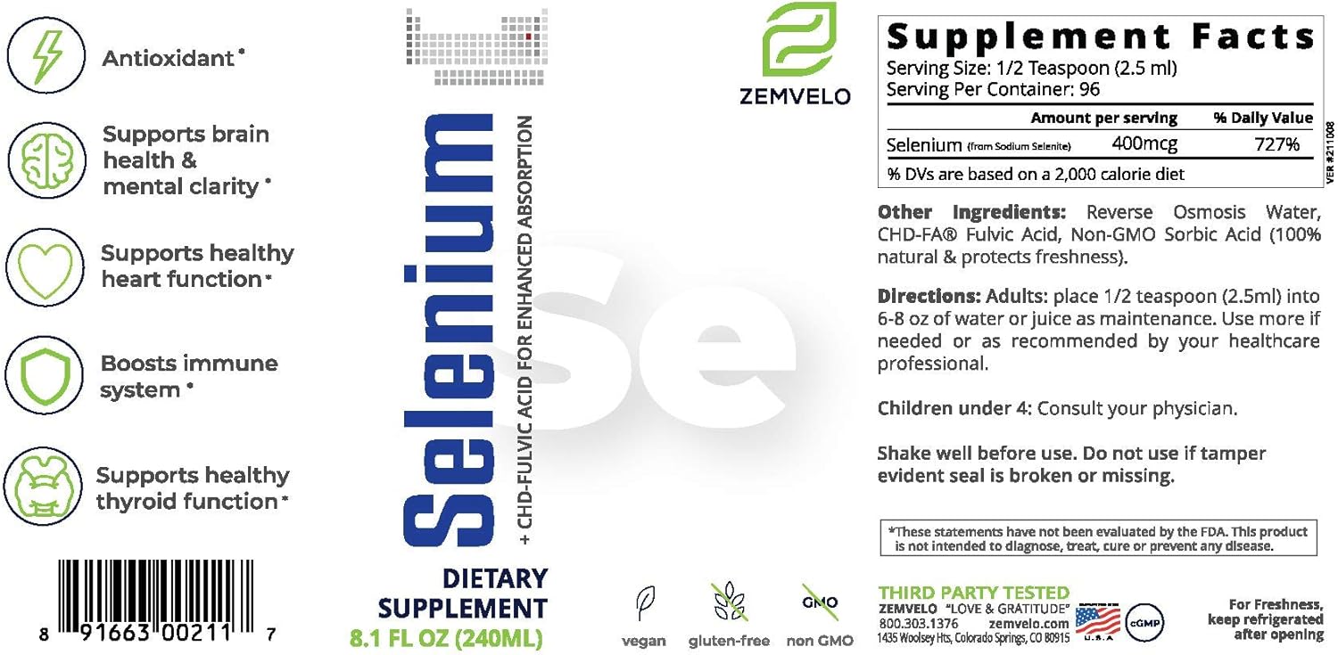 Liquid Ionic Selenium Supplement for Adult Healthy Aging | Supports Immune System | Longevity & Wellness | 96 Day Supply