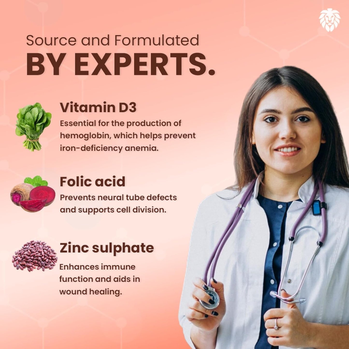 Liquid Iron + Folic Acid Drops with Zinc for Hemoglobin Boost and Blood Building - Fast Acting 50ml Oral Supplement for Women and Men