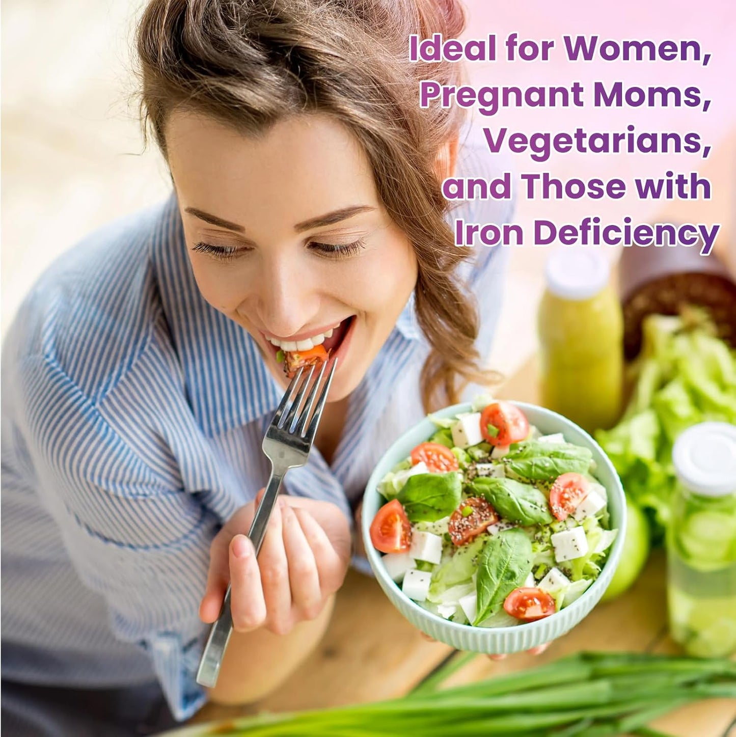 Liquid Iron Supplement with Folate, Vitamin C, B6, B12 for Anemia Support - Grape Flavor, 2 Fl Oz - ReviNutra Iron Drops for Women, Men & Kids