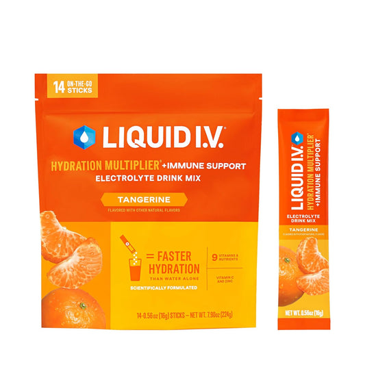 Liquid I.V.® Hydration Multiplier with Immune Support - Tangerine Flavor | Electrolyte Powder Mix | 1 Pack (14 Servings)