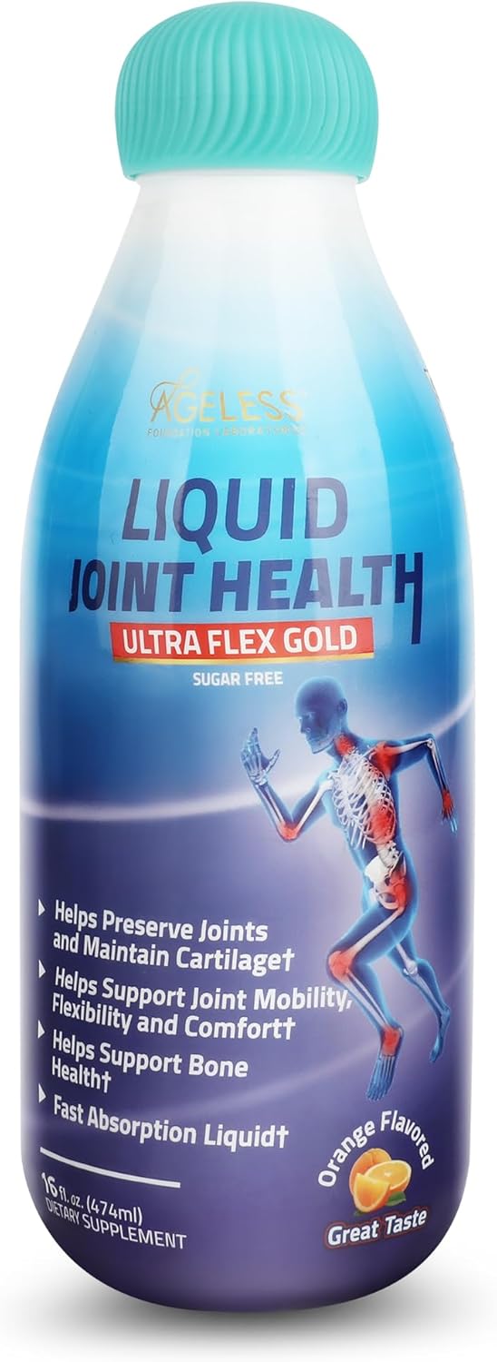 Liquid Joint Health and Calcium Supplement for Joint Mobility, Flexibility, and Bone Strength - Natural Flavor, High Absorption, 16 Fl Oz