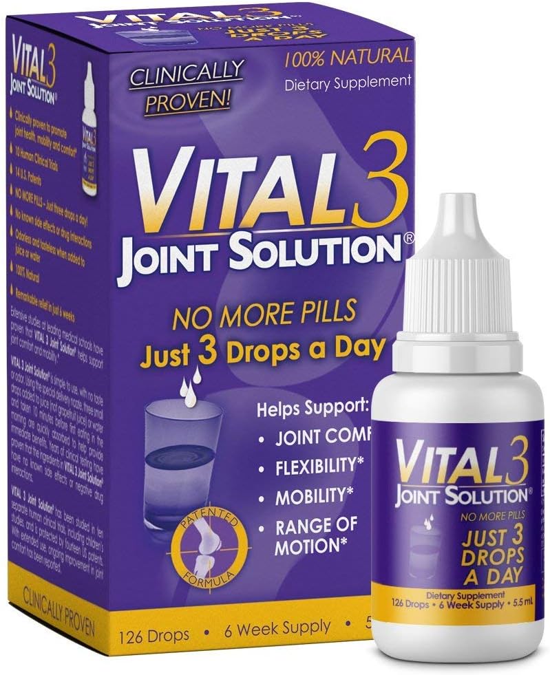 Liquid Knee Relief + Antarctic Krill Oil 1000mg for Joint Health - Bronson Vital 3 Joint Solution®
