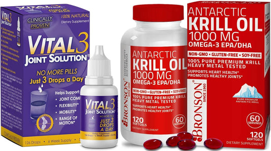 Liquid Knee Relief with Antarctic Krill Oil - Clinically Proven Joint Solution for Pain Management and Omega-3 Support