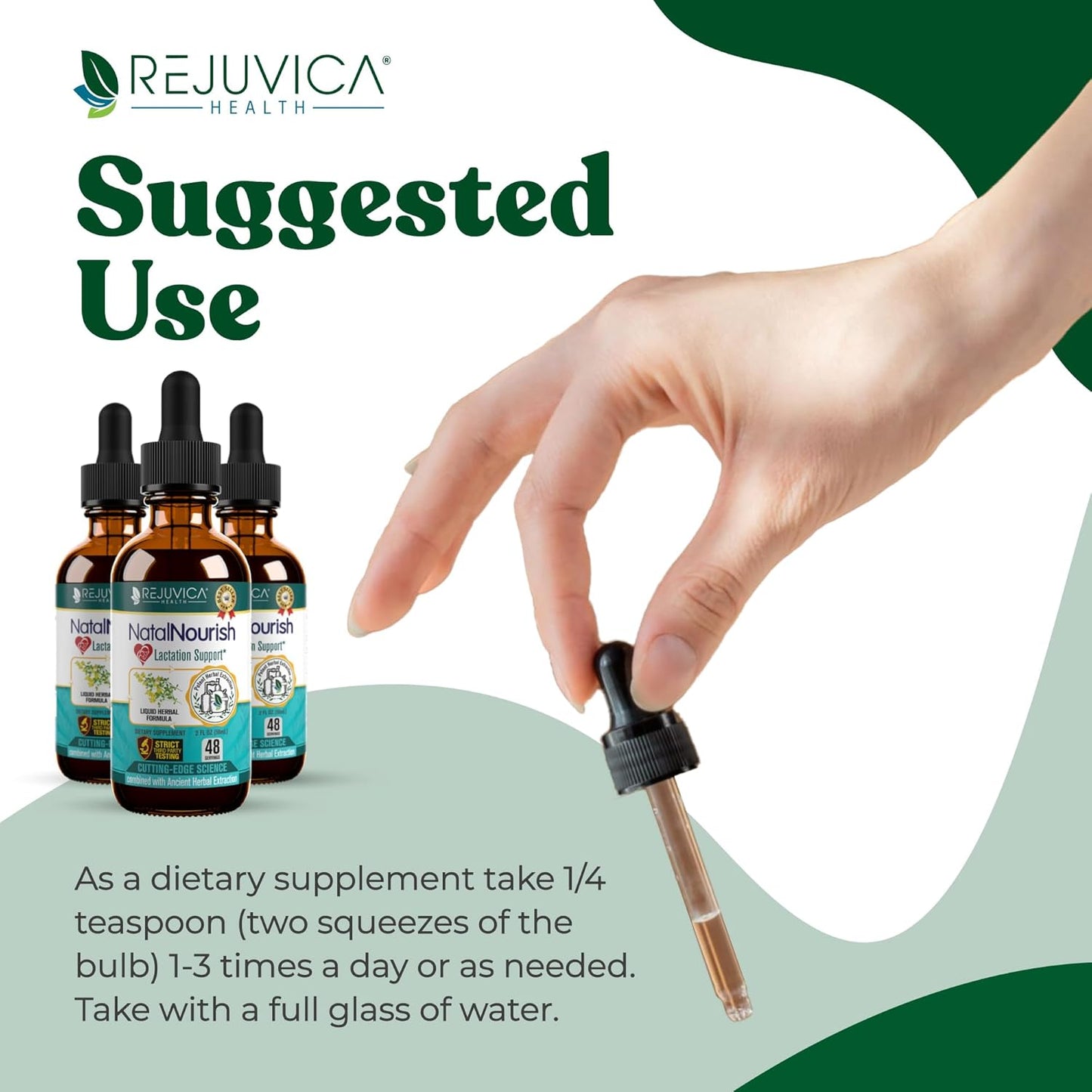 Liquid Lactation Support Supplement with Fenugreek, Blessed Thistle, Anise, Fennel - Advanced Formula for Nursing Moms - Rejuvica Health NatalNourish