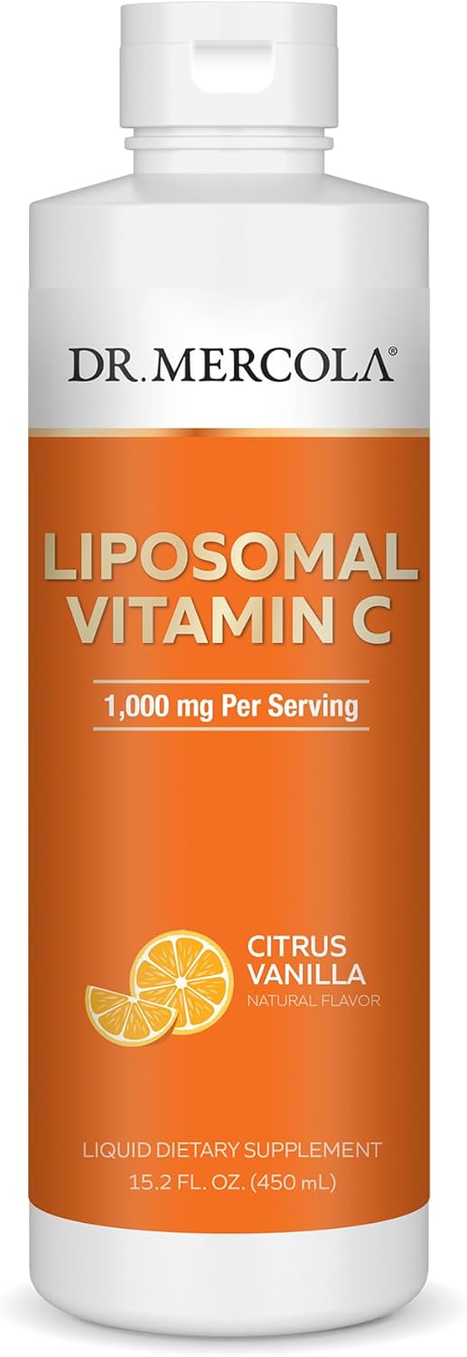 Liquid Liposomal Vitamin C by Dr. Mercola - 15.20 Fl. Oz. (450 mL), 30 Servings - Non-GMO Dietary Supplement, Potent Antioxidant & Essential Nutrient