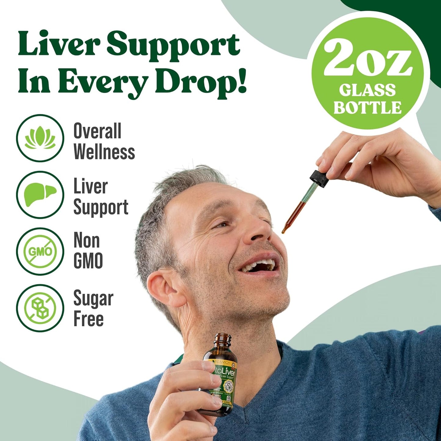 Liquid Liver Health Supplement for Cleanse & Detox - Supports Absorption of Milk Thistle, Artichoke, Chanca Piedra, Dandelion - Rejuvica Health VitaLiver