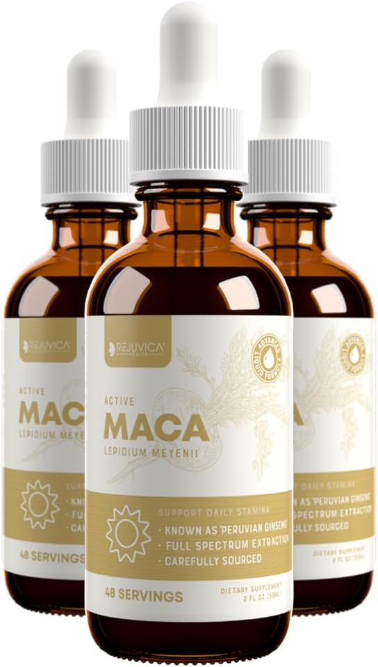 Liquid Maca Root Extract for Energy & Vitality - Peruvian Ginseng Supplement - Advanced Formula for Better Absorption by Rejuvica Health