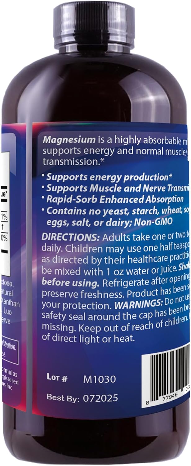 Liquid Magnesium Supplement for Women & Men - Non-GMO, 8 Oz - Dr's Advantage