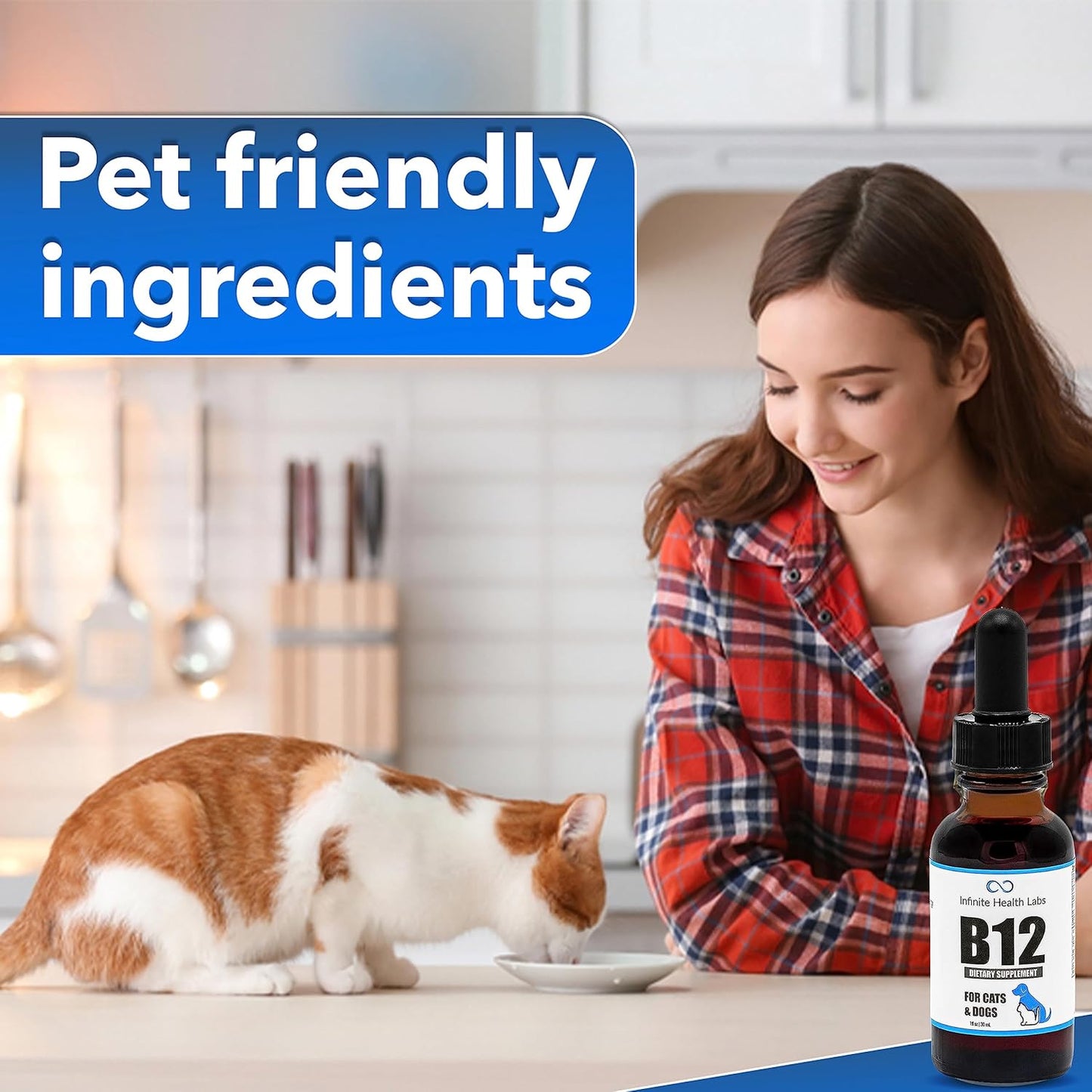 Liquid Methyl B12 Vitamin for Dogs and Cats - Vet Formulated for Infinite Health - USA Made for Energy, Appetite, and Mood Boost
