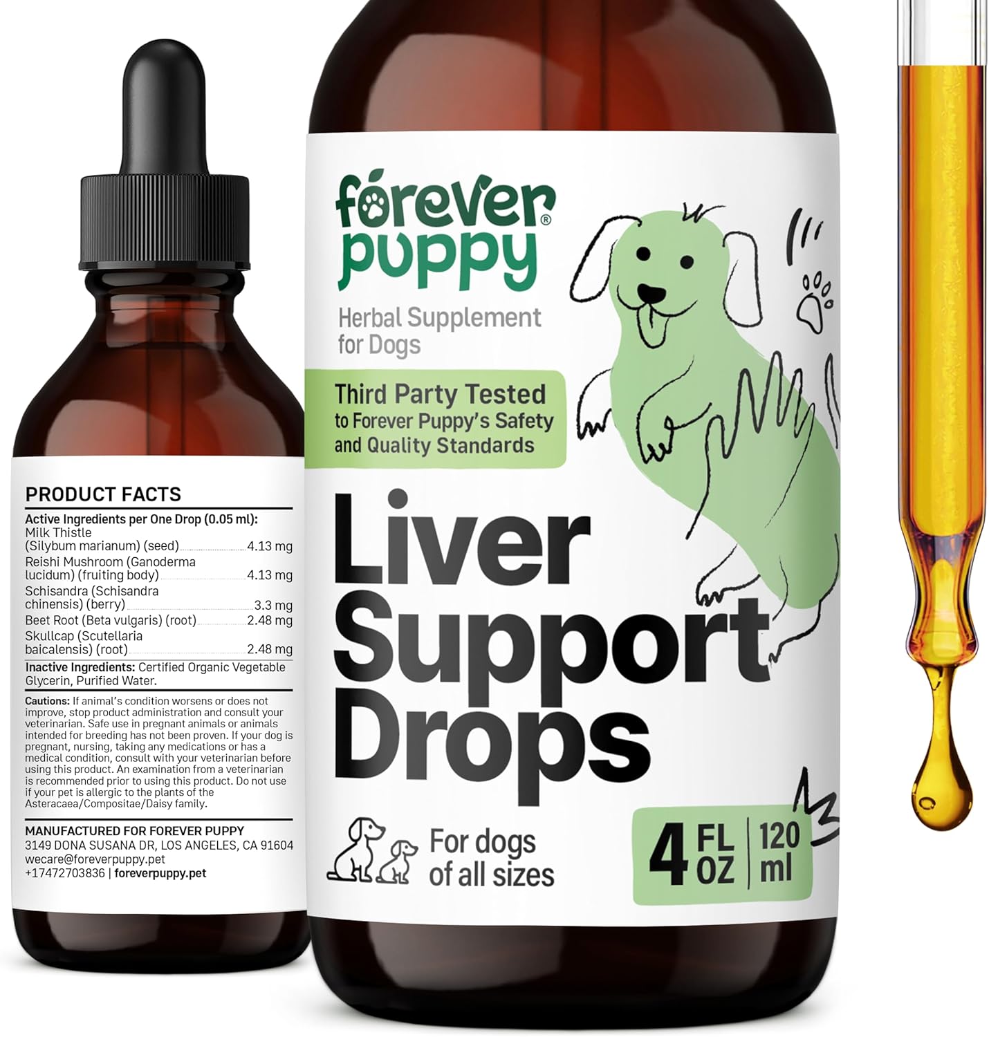 Liquid Milk Thistle Extract for Dogs - Liver Support Supplement - Natural Liver Detox for All Breeds - Alcohol & Sugar-Free - 4 oz