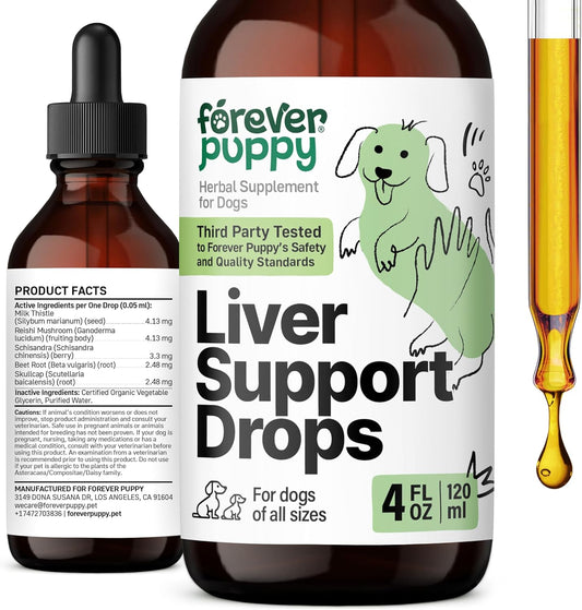Liquid Milk Thistle Extract for Dogs - Liver Support Supplement - Natural Liver Detox for All Breeds - Alcohol & Sugar-Free - 4 oz