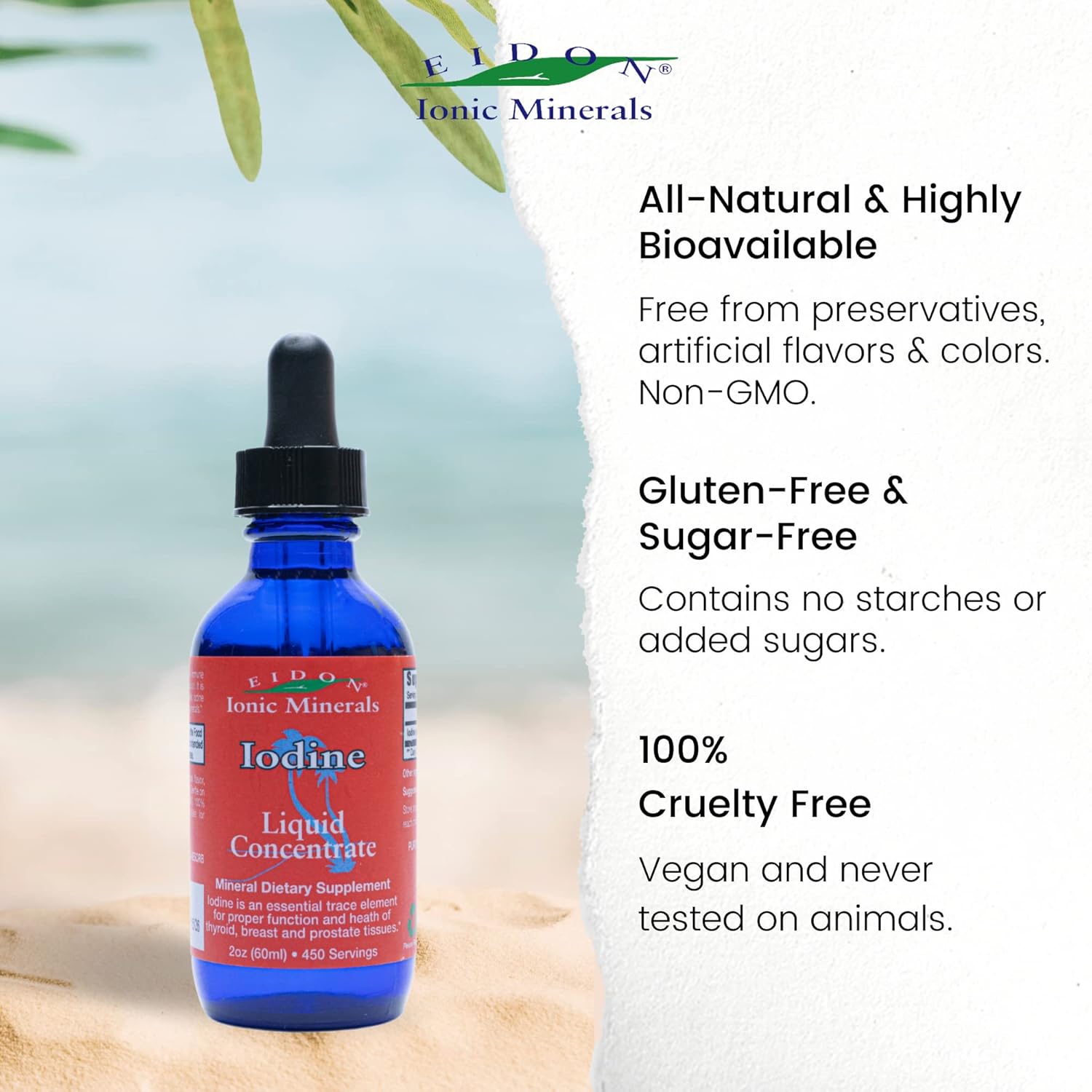 Liquid Potassium Iodide Drops - Natural Thyroid Support Supplement, Boosts Energy Levels, Bioavailable Formula, 2 oz