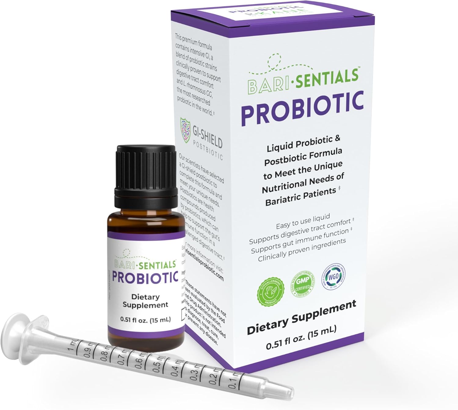 Liquid Probiotic & Postbiotic Formula for Bariatric Patients - Essential for Digestive Health & Immunity - Low Volume Dose, 15mL
