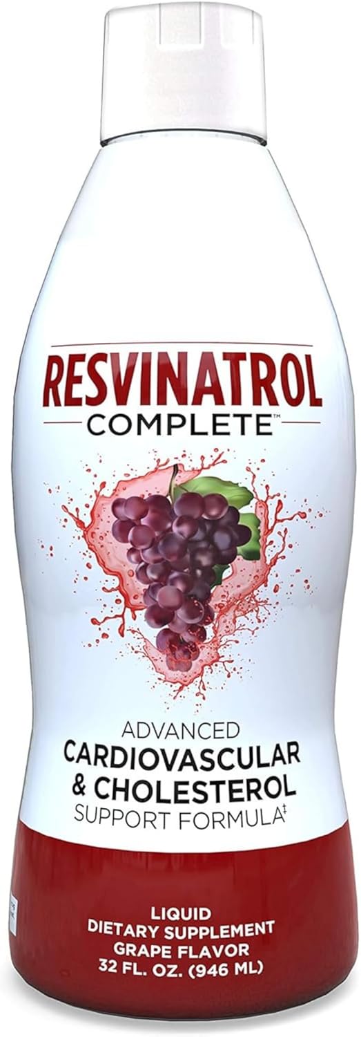 Liquid Resveratrol Supplement for Cardiovascular Support - 32 Fl. Oz. Advanced Formula for Healthy Aging, Heart Health, and Energy