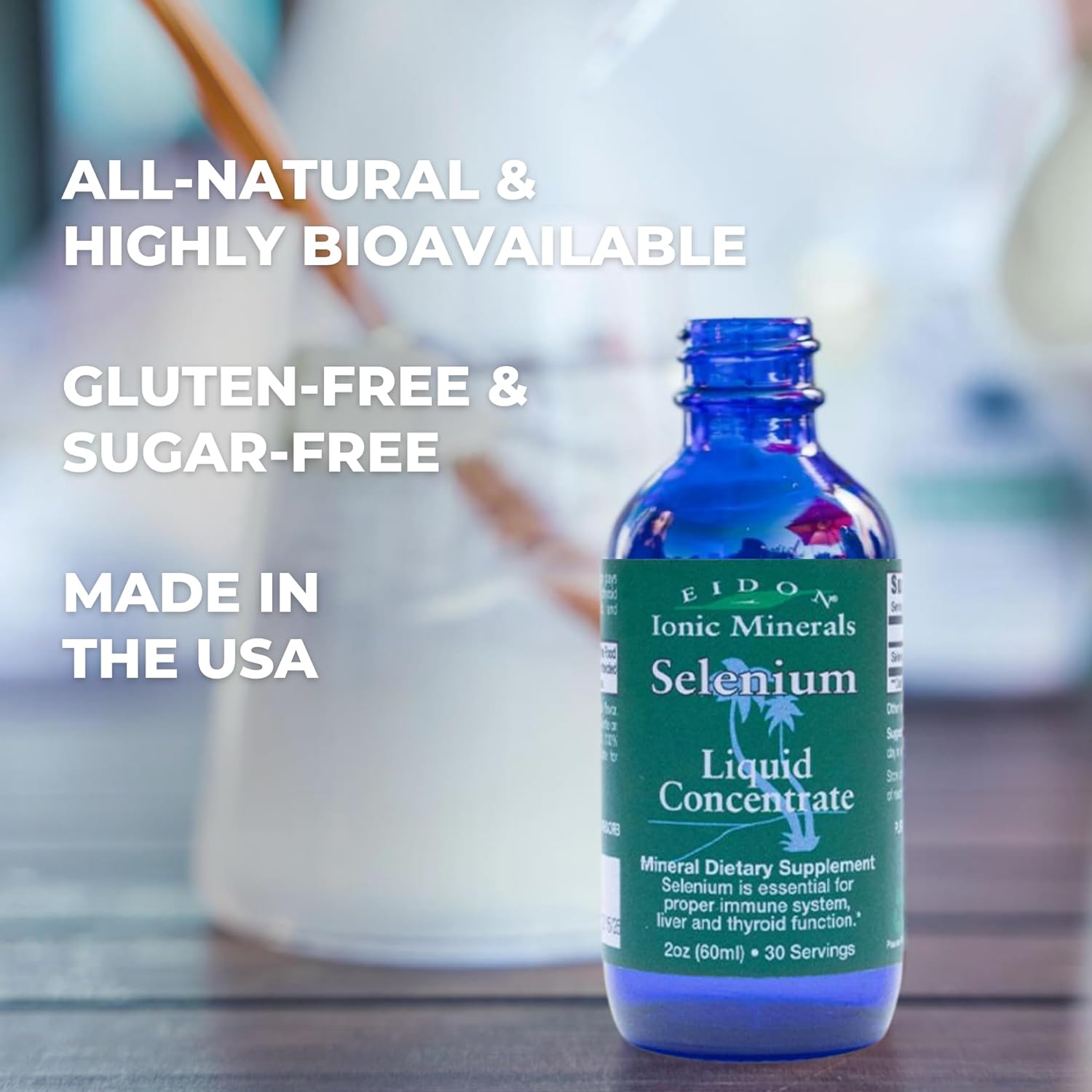 Liquid Selenium Drops for Liver and Thyroid Health - 2 oz Ionic Selenium Supplement with Sodium Selenate - Immune System Support